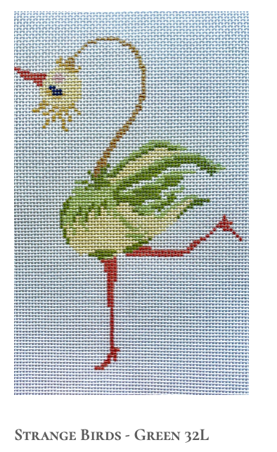 Canvas STRANGE BIRDS - GREEN  32L   6X4"