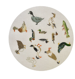 Canvas DUCK AROUND AND FIND OUT  36A  9" ROUND