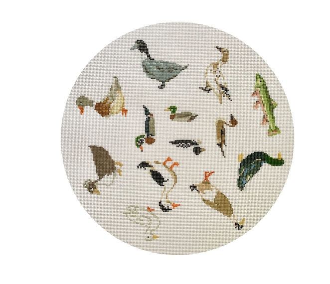 Canvas DUCK AROUND AND FIND OUT  36A  9" ROUND