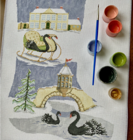 Canvas THE BLACK SWAN STOCKING  19L