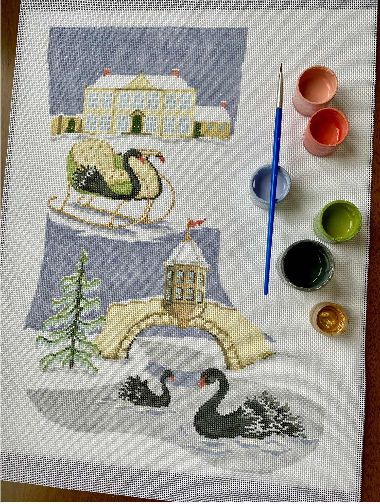 Canvas THE BLACK SWAN STOCKING  19L