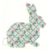 Canvases AQUA HARE WITH ROSE TRELLIS PATTERN    KEA85   5.5X5.75"