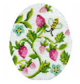 Canvases PINK STRAWBERRIES  EGG  KEA102   3.25X4"