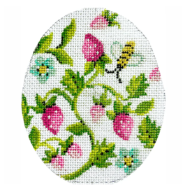 Canvases PINK STRAWBERRIES  EGG  KEA102   3.25X4"