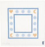 Canvas MOON AND STARS  PICTURE FRAME  GP125A    7X7"  -  BLUE