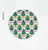 Canvas BARGELLO CHRISTMAS TREE ORNAMENT  4"ROUND