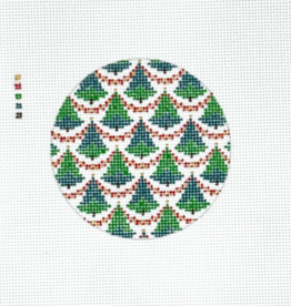 Canvas BARGELLO CHRISTMAS TREE ORNAMENT  4"ROUND