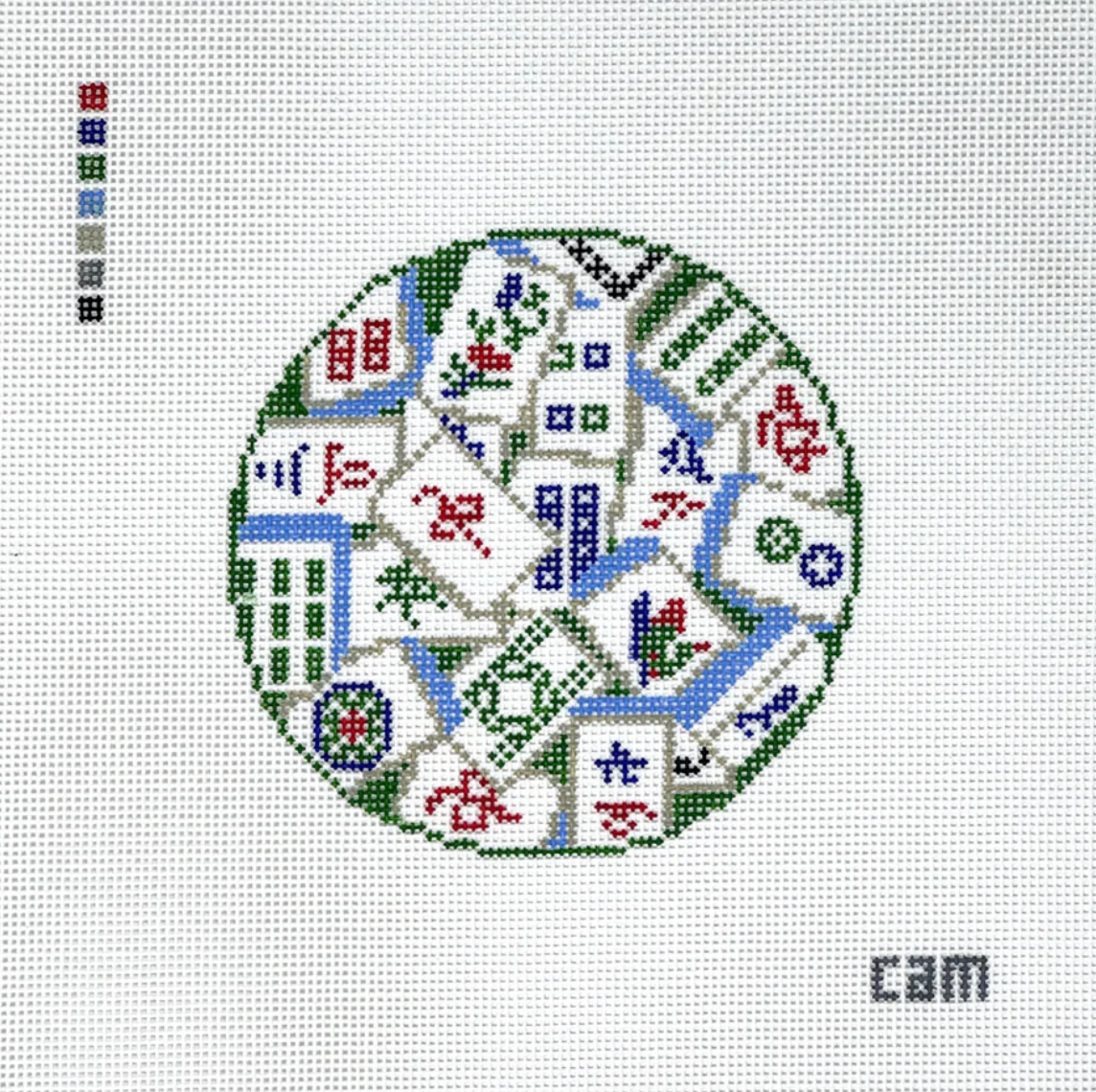 Canvas MAHJONG TILES  4"ROUND