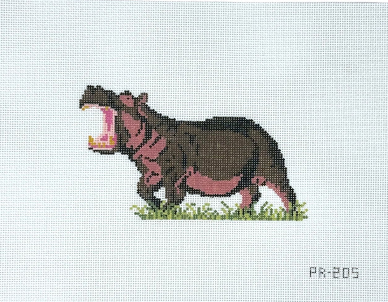 Canvas AFRICAN HIPPO  PR204    5.5X3.25"