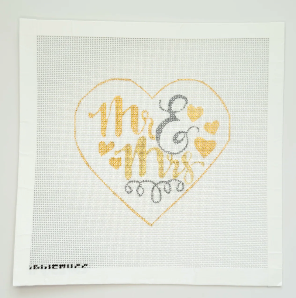 Canvas MR. & MRS. HEART  APWE04GS  5" HEART