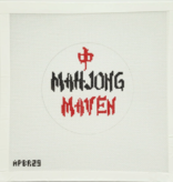Canvas MAHJONG MAVEN  APBR29  4.25" ROUND