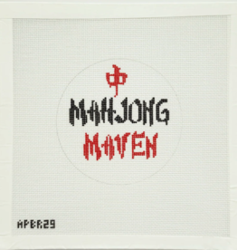Canvas MAHJONG MAVEN  APBR29  4.25" ROUND