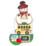 Canvas SCHOOL BUS  W/ BOY  STUFFER  CM320