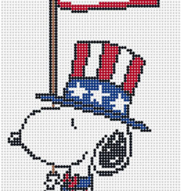 Canvas SNOOPY MARCHING WITH FLAG   PNTS PATRIOT01     3.1X7.1"