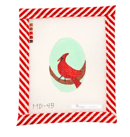 Canvas MARQUIN'S OVALS ORNAMENT OR NAPKIN RINGS - CARDINAL  2X3"