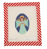 Canvas MARQUIN'S OVALS ORNAMENT OR NAPKIN RINGS - BLUE ANGEL   2X3"