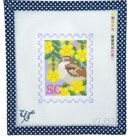 Canvas SOUTH CAROLINA STAMP  WS257W   3.5X4.25"