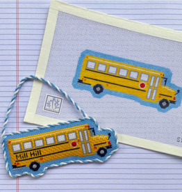 Canvas SCHOOL BUS   SS001  WITH STITCH GUIDE  5X2.25"