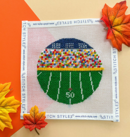 Canvas FOOTBALL STADIUM   SS111    WITH STITCH GUIDE   4" ROUND