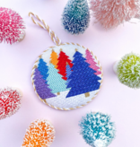 Canvas COLORFUL FOREST  SS050    WITH STITCH GUIDE   4.25" ROUND