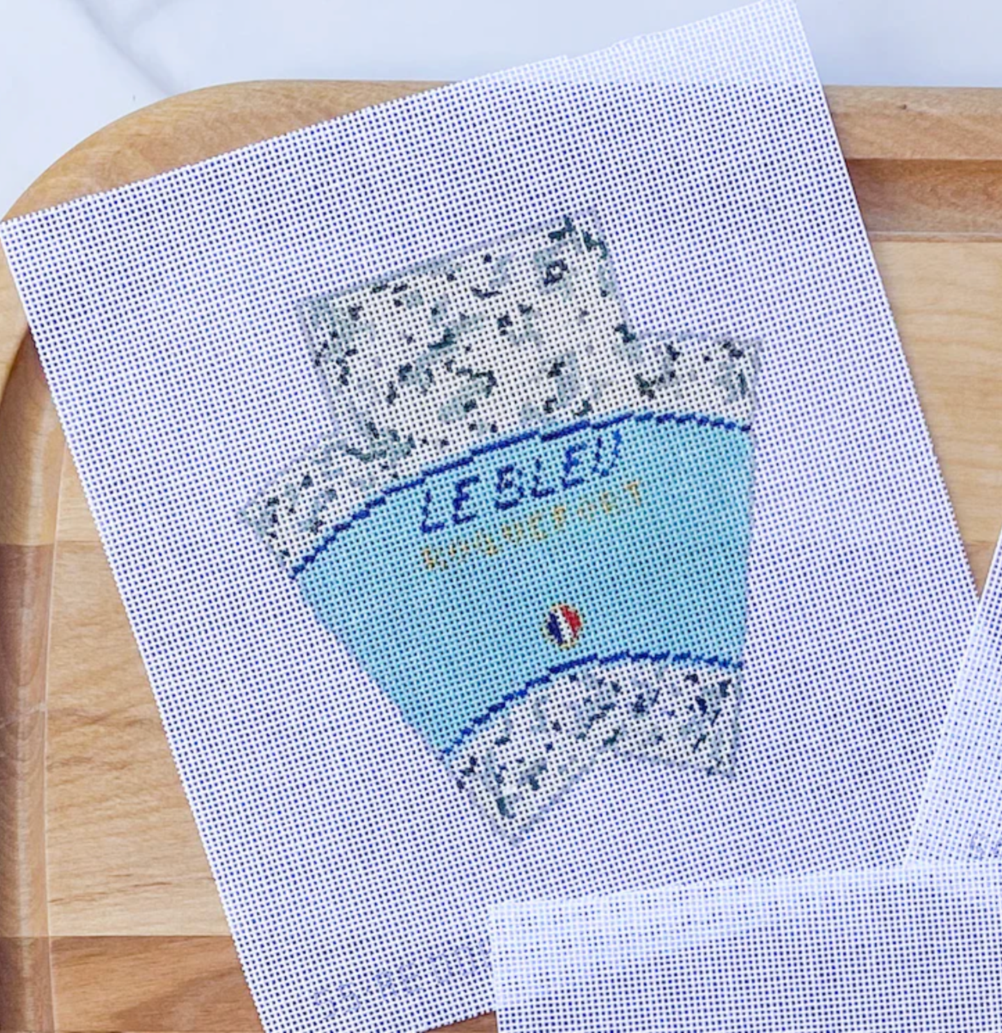 Canvas 3D WEDGE OF BLUE  CHEESE  SSAE006    4.5X4.75"