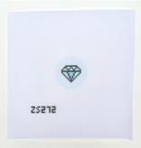 Canvas DIAMOND ROUND  KEY FOB  INSERT  ZS272  1.5"ROUND