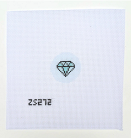 Canvas DIAMOND ROUND  KEY FOB  INSERT  ZS272  1.5"ROUND