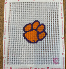 Canvas MINI CLEMSON PAW    - BAG CHARM