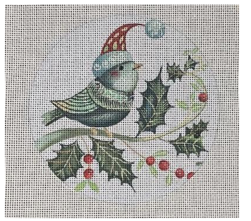 Canvas HOLIDAY BIRDS - 2 - BB2  5" ROUND