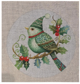 Canvas HOLIDAY BIRDS - 3 - BB3  5" ROUND