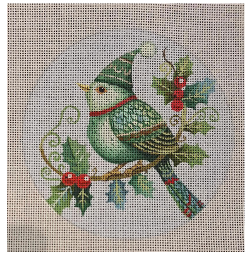 Canvas HOLIDAY BIRDS - 3 - BB3  5" ROUND