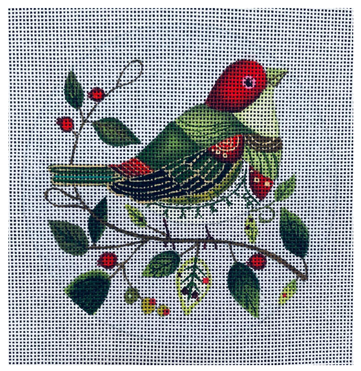 Canvas HOLIDAY BIRDS - 4- BB4  5" ROUND