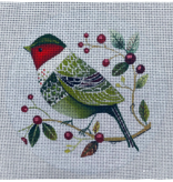 Canvas HOLIDAY BIRDS - 5 - BB  5" ROUND