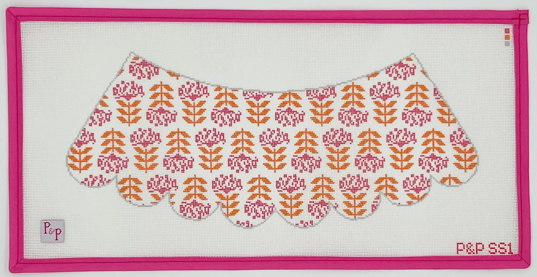 Canvas LAMPSHADE - BLOCKED BEGONIA   P&PSS1   14X16"