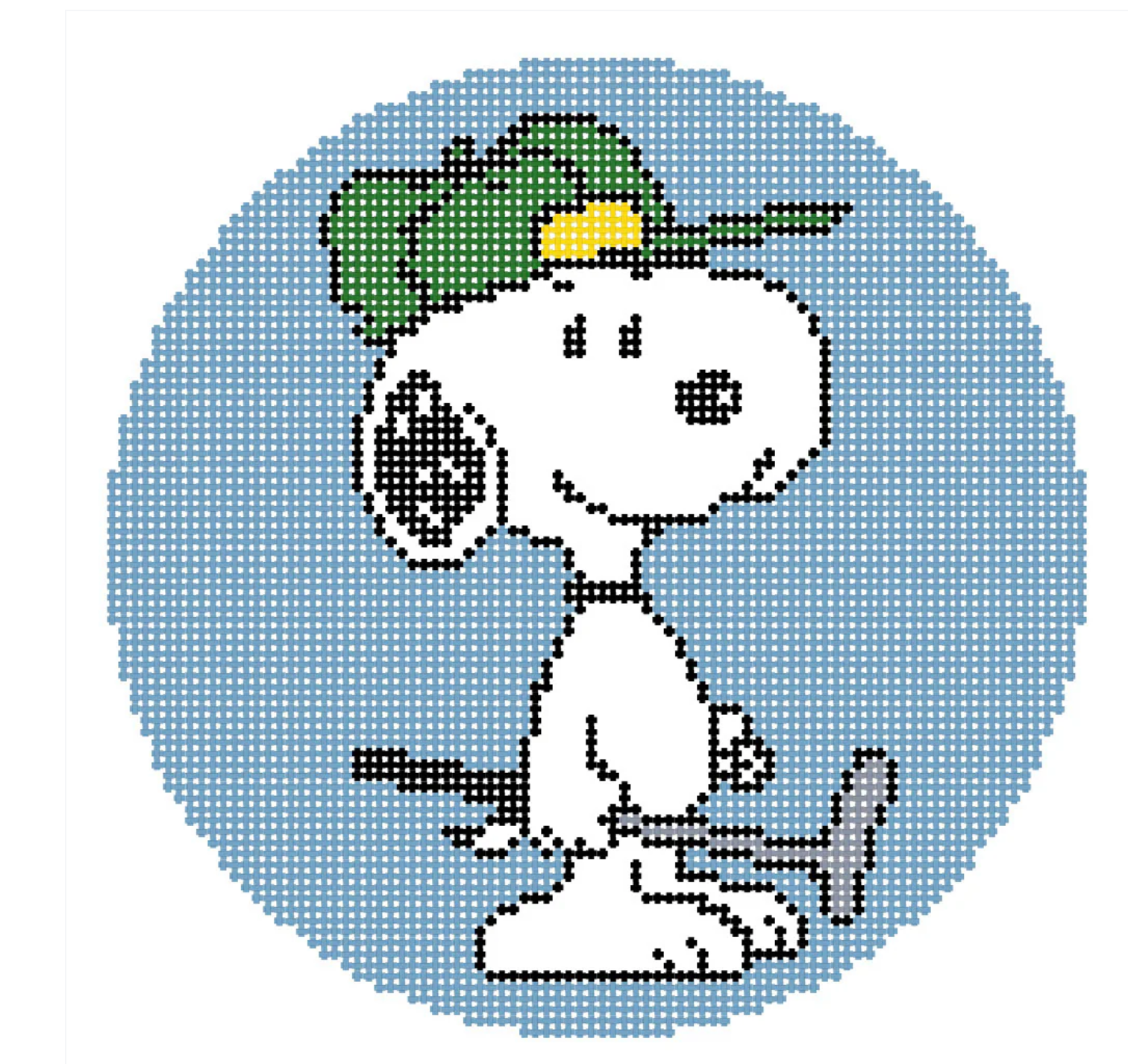 Canvas SNOOPY WITH GOLF CLUBS   SPORT3     5"ROUND