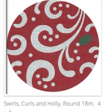 Canvas CHRISTMAS ROUND - SWIRLS AND CURLS  CHR19  4"ROUND