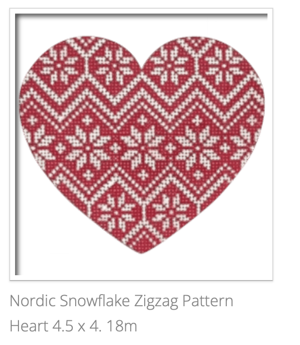 Canvas NORDIC SNOWFLAKE HEART  NOR20   4.5X4"