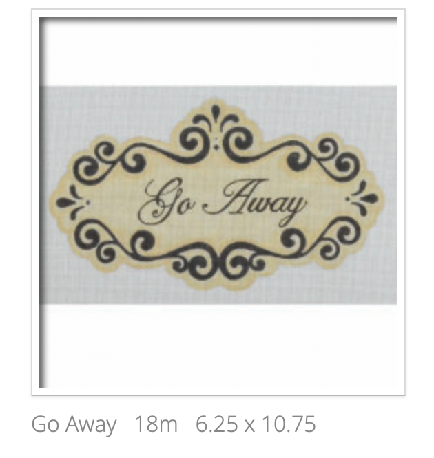 Canvas GO AWAY  SGN02   6.25X10.75"