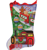 Canvas CHRISTMAS TRAIN STOCKING  1331K