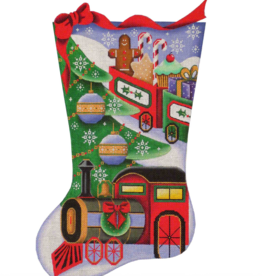 Canvas CHRISTMAS TRAIN STOCKING  1331K