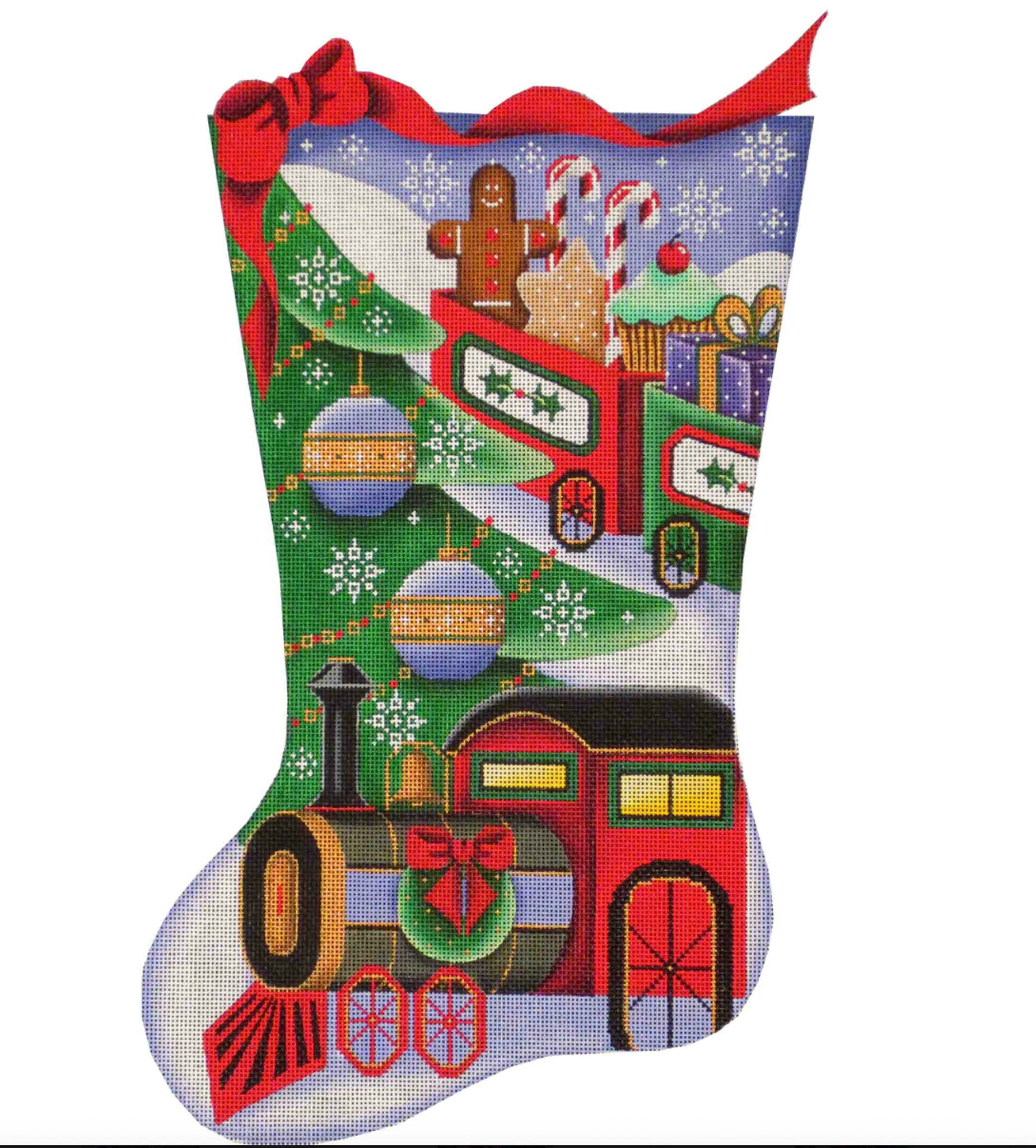 Canvas CHRISTMAS TRAIN STOCKING  1331K