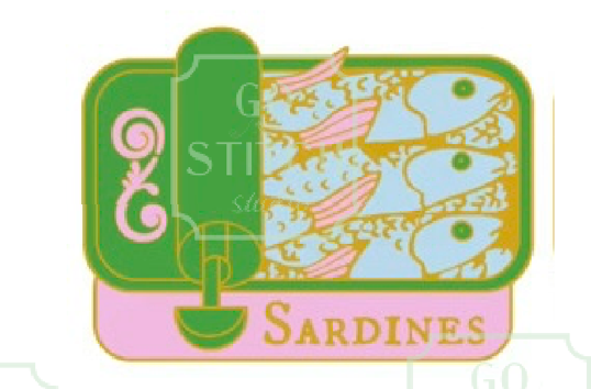 Accessories PINK AND GREEN GLITTER SARDINE CAN   NEEDLE MINDER