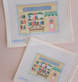 Canvas CHRISTMAS VILLAGE - 13 MESH BOOKSHOP  11X9"