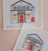 Canvas CHRISTMAS VILLAGE - 13 MESH   POST OFFICE  11.25X10.75"