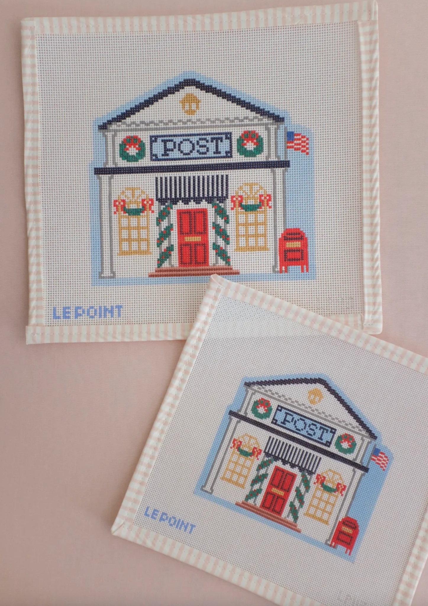 Canvas CHRISTMAS VILLAGE - 13 MESH   POST OFFICE  11.25X10.75"