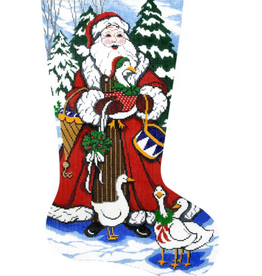 Canvas SANTA  WITH GEESE  XS7140