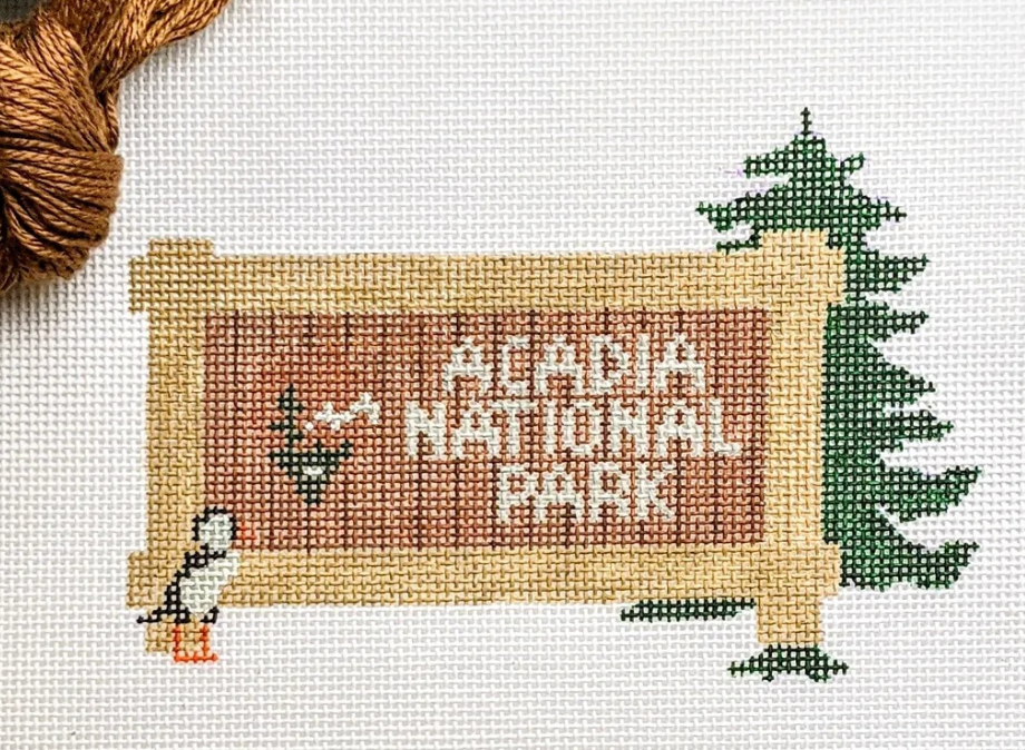 Canvas NATIONAL FOREST SIGN - ACADIA    5X3.2"