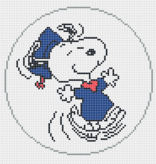 Canvas SNOOPY GRADUATION DANCE GRAD01   5" ROUND