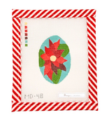 Canvas MARQUIN'S OVALS ORNAMENT OR NAPKIN RINGS - POINSETTIA  2X3"