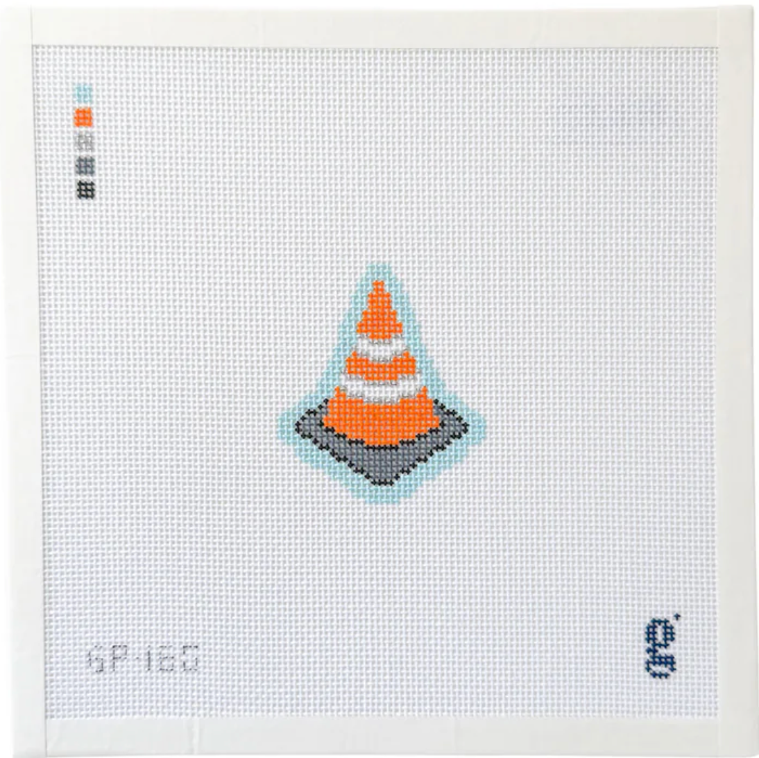 Canvas CONSTRUCTION CONE MINI/BAG CHARM  GP160  2.3X2"